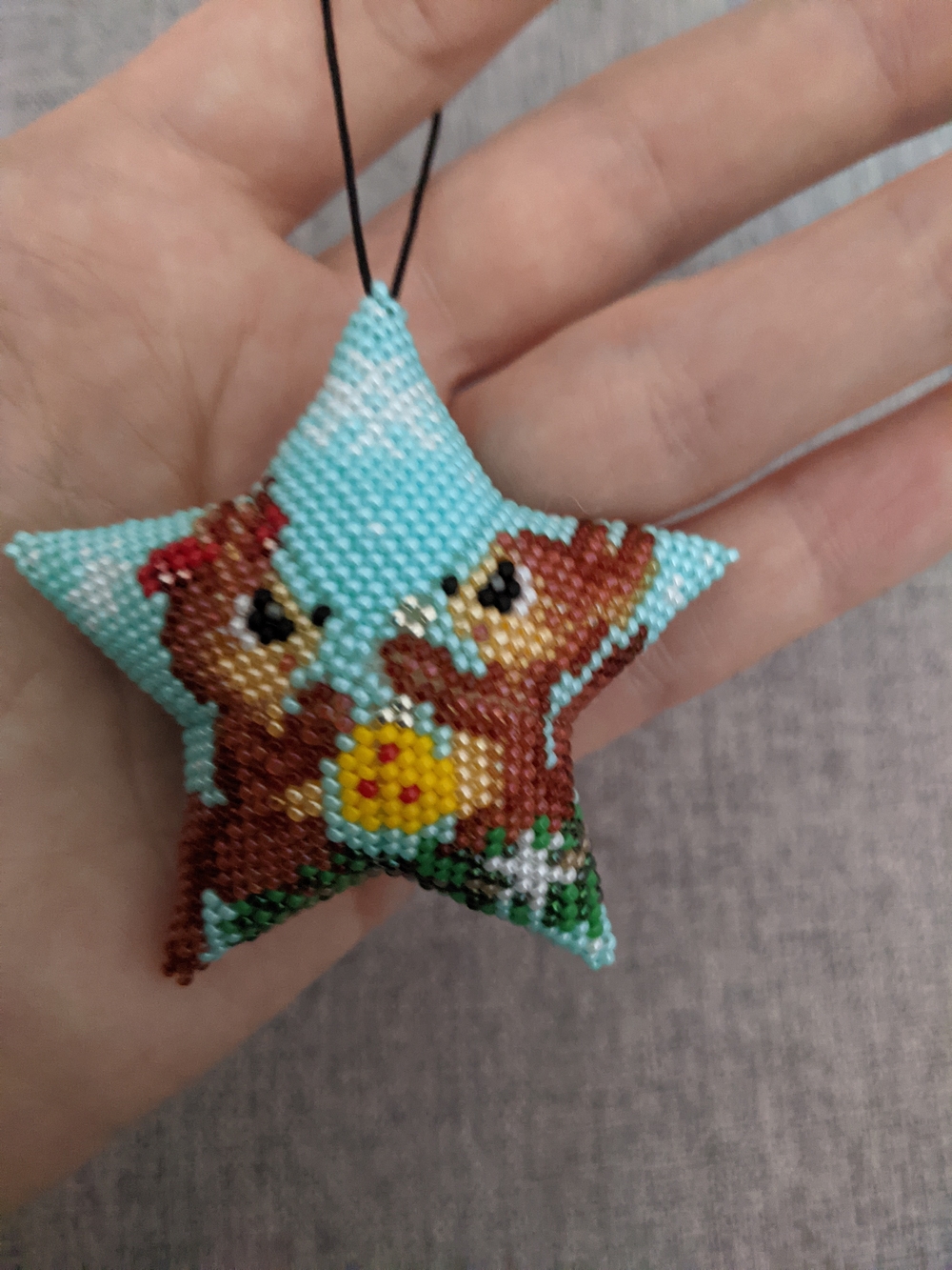 Handmade Blue Star Christmas Tree Ornament